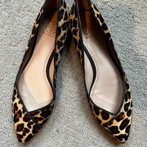 Women's Nicki Leopard-Print Calf Hair Point-Toe Flats